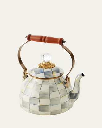 MacKenzie-Childs Sterling Check Tea Kettle, 2qt