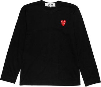 Comme Des Gar&ccedil;ons Long Sleeve T-shirt Red Family Heart Black AZ-T292-051-1