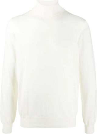 La Fileria Roll Neck Sweater - Heren - Coltruien - Wit - 2XL - Wol - Truien & Vesten