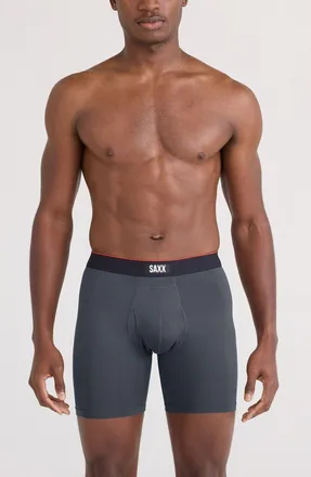 Saxx Multisport Mesh Boxer Briefs in Turbulence W/Black at Nordstrom, Size Xx-Large