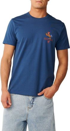 Rip Curl Desti Animals Cotton Graphic T-Shirt in Light Navy at Nordstrom, Size Small