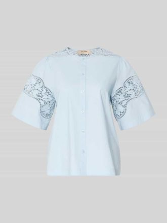 Mos Mosh Regular Fit Bluse mit Spitze Modell Rooma Cotoni in Hellblau, Gr&ouml;&szlig;e XL