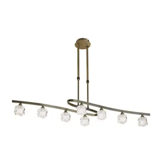 Netlighting Ice Telescopic 8 Light G9 Antique Brass in Bronze