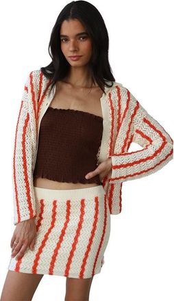 Callahan Sienna Crochet Button Down Top - Womens in Poppy at Nordstrom, Size X-Large