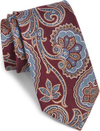 Nordstrom Paisley Silk Tie in Wine at Nordstrom