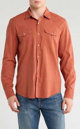 Lucky Brand Santa Fe Solid Western Button-Up Shirt in Baked Clay at Nordstrom Rack, Size Xx-Large