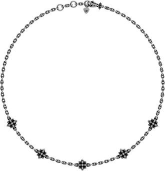 John Richmond Ketting met bloemendetails - Dames - Kettingen - Grijs - ONE Size - Accessoires