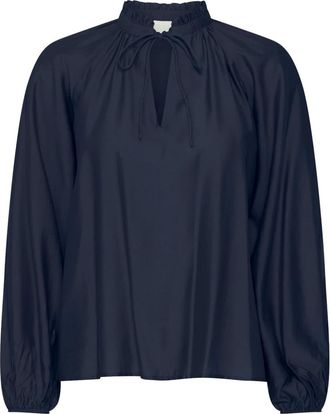 Ichi Blusa Ihkarlani LS - - Blouses & Shirts - Donna - Blu - L