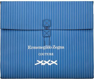 Ermenegildo Zegna Leren Tote Bag - Heren - Shoppers - Blauw - ONE Size - Leer - Tassen
