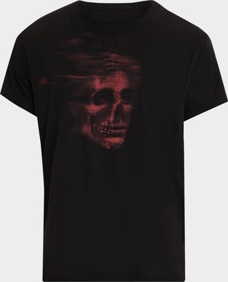 John Varvatos Mens Flame Skull Graphic T-Shirt