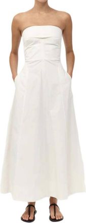 St.Agni Sculpted Cotton Strapless Dress In Milk