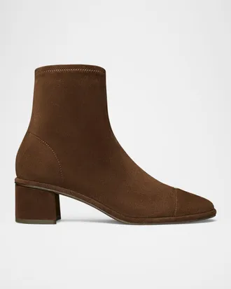 Tory Burch Cap-Toe Suede Ankle Boots