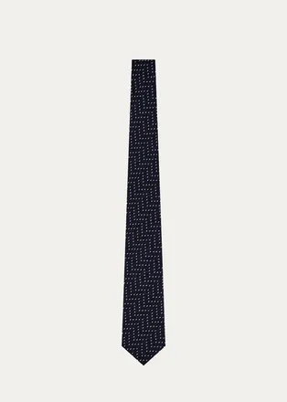 Giorgio Armani Wide Chevron Geometric Silk Tie