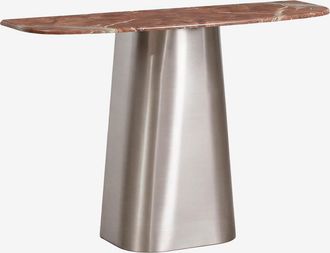 Sklum Consola Recibidor 120x40 Cm En Piedra Natural Y Acero Inoxidable Moreila Sklum
