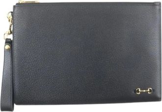 Gucci Pre-owned Clutches, male, Black, Size: ONE SIZE Pre-owned Horsebit Clutch Bag