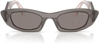 Prada 50mm Oval Sunglasses in Grey /Dark Grey at Nordstrom