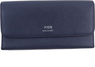 Tod's Navy Leather Long Wallet (Bi-Fold) (Pre-Owned)