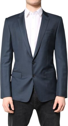 Dolce & Gabbana Blue Single Breasted Men Coat MARTINI Mens Blazer (Pre-Owned)
