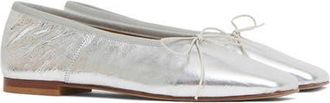 Mansur Gavriel Square Toe Ballerina Flat in Silver at Nordstrom, Size 8.5Us