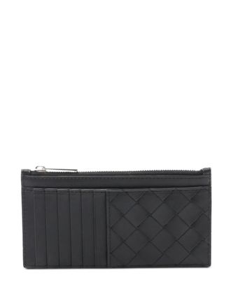 Bottega Veneta 2012-2025 Leather Intrecciato coin pouch - women - Calf Leather/Leather - One Size - Black