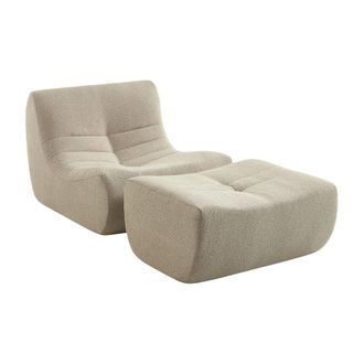 Sweeek Sill&oacute;n envasado al vac&iacute;o de borreguito texturizado con reposapi&eacute;s