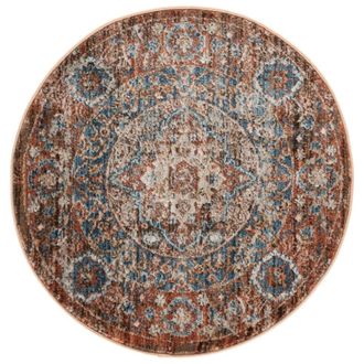 Safavieh Alfombra tradicional de polipropileno marr&oacute;n/naranja, 122 cm