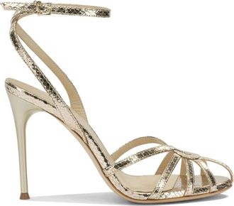 Sergio Levantesi Raykav 6 Strappy Heeled Sandalen - Dames - Sandalen met hakken - Geel - 37 1/2 EU - Leer - Schoenen