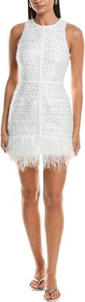 Milly Milly Raven Metallic Tweed Feather Dress