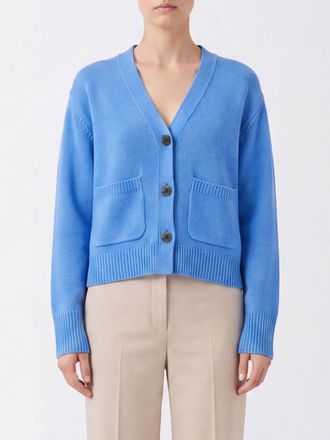 Lisa Yang Cardigan in 100% cashmere con scollo a V e bordi a costine