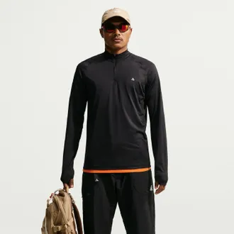 Nike Mens ACG Wildsee Quarter-Zip Long-Sleeve Top Black XL