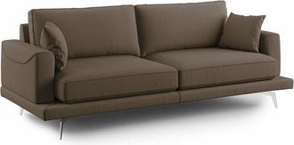 Divani.Store Dorian Divano moderno in tessuto morbido antimacchia T05 198 cm marrone