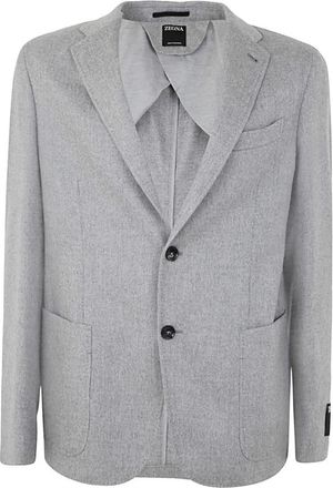 Ermenegildo Zegna Luxe Cashmere Overhemd Jas - Heren - Blazers - Grijs - XL - Jassen