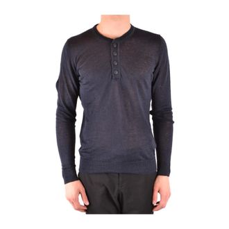 Woolrich Round-neck Knitwear, male, Blue, Size: XL Stylish Sweaters for All Occasions