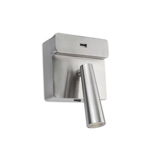 Netlighting Gamma LED Wall Reading USB Light Nickel 175lm 2700K in Grey