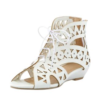 Generic Womens Leather Closed Sandals with Heel, Womens Summer Sandals, Hollow Out Lace-Up Sandals with Zip, Gladiator Sandals, Beach Sandals, Roman Sandals, 