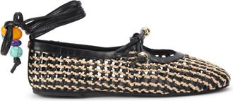 Kurt Geiger Womens Leather Norah Ballet Flats - Black - Size UK 4