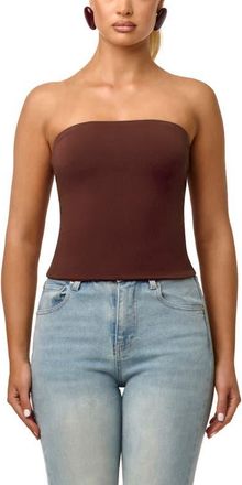 Naked Wardrobe Smooth Crop Tube Top in Chocolate at Nordstrom, Size X-Small