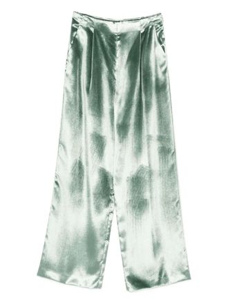 Alberta Ferretti satin trousers - women - Fabric - 42 - Green