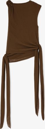 Ganni Top in Marl Mesh - Size 10/12 Brown