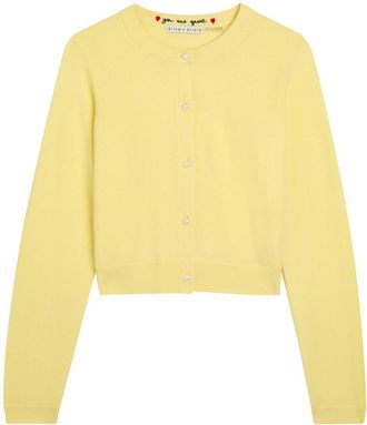 Alice & Olivia Dollie Cashmere-blend Cardigan - Yellow - S (UK8-10 / S)