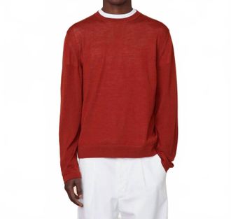 Officine G&eacute;n&eacute;rale Nemo Italian Merino Wool Sweater In Maple Red