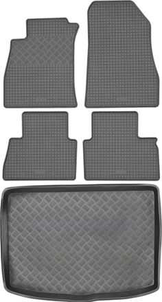 OEM Juego De Alfombrillas De Goma Para Coche Y Alfombrilla Para Maletero Para Nissan Juke I Crossover (2014-2019)