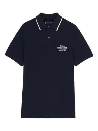Tommy Hilfiger logo-embroidered polo shirt - Blue