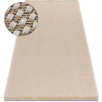 RugsX Rugsx - Alfombra Jute 3731 Crema / Beige - Yute, Tejido Plano, Flecos Beige 160x220 Cm