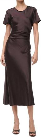 Staud Marcel Silk Dress In Earth