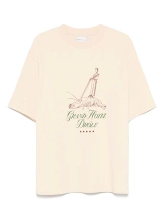 Dr&ocirc;le de Monsieur T-shirt met grafische print - Beige