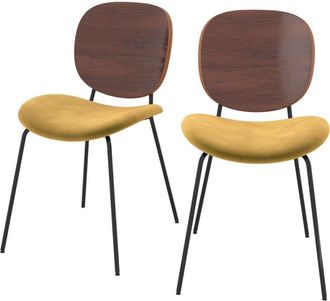 Rendez-Vous Déco Rendez-vous Déco - Set de 2 sillas de terciopelo amarillo mostaza - Simone