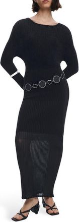 Desigual Long Sleeve Sweater Maxi Dress in Black at Nordstrom, Size X-Large