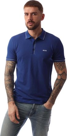 HUGO BOSS Heren Paule poloshirt met stippen (Turquoise)