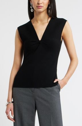 Nordstrom Sleeveless Twist Front Sweater in Black at Nordstrom, Size Xx-Small